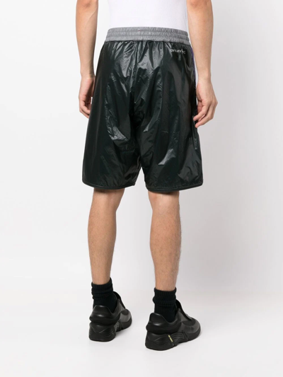 Shop Moncler Panelled Drawstring Shorts In Black