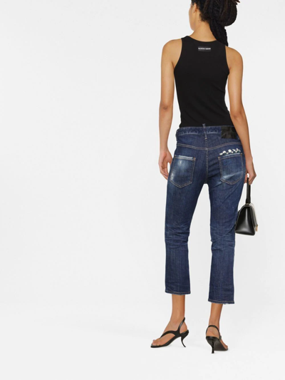 Shop Dsquared2 Jennifer Cropped Skinny Jeans In Blue