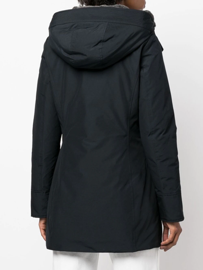 Woolrich Boulder Parka Coat With Padded Design In Blue