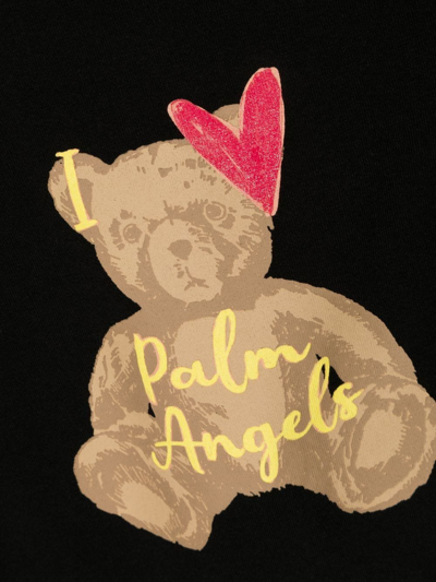 Shop Palm Angels Bear-print Cotton T-shirt In Black