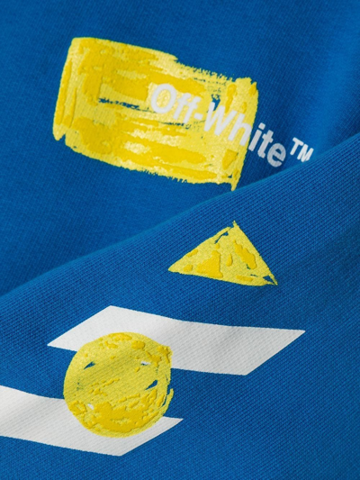 Shop Off-white Logo-print Cotton Sweatshirt In Blue