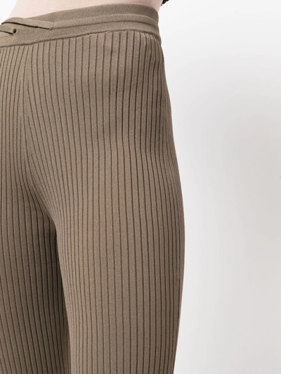 Nanushka Ribbed Knitted Cropped Trousers In Brown