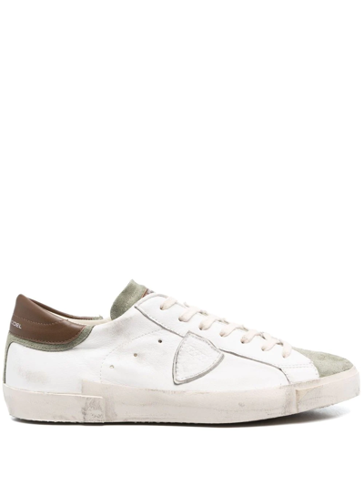 Shop Philippe Model Paris Panelled Low-top Sneakers In White