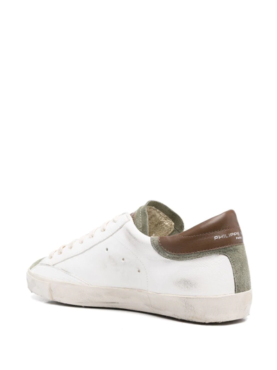 Shop Philippe Model Paris Panelled Low-top Sneakers In White