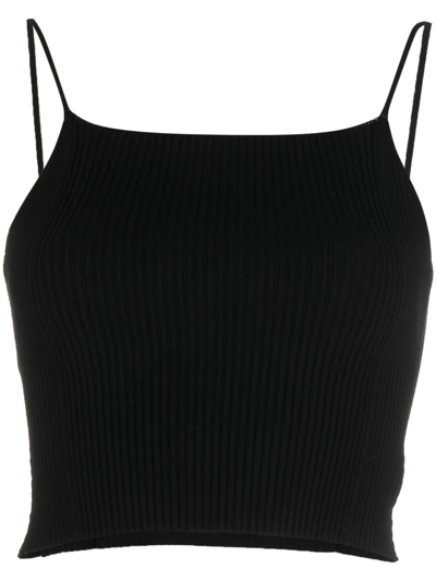 Shop Aeron Cropped Rib-knit Vest Top In Black