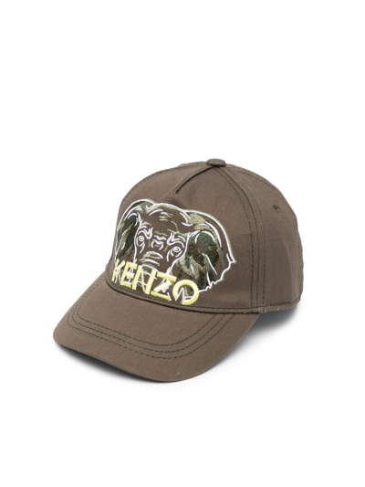 Shop Kenzo Embroidered Logo Cap In Green