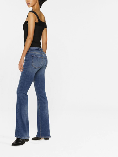 Shop Pinko Belted Flared Jeans In Blue