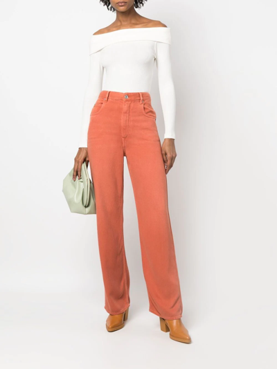 Shop Isabel Marant Étoile High-waisted Straight-leg Jeans In Orange