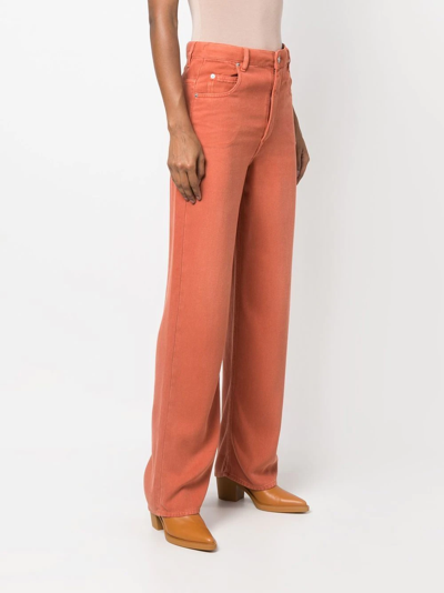 Shop Isabel Marant Étoile High-waisted Straight-leg Jeans In Orange