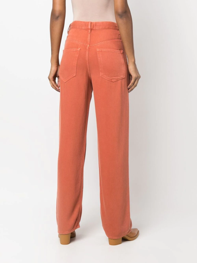 Shop Isabel Marant Étoile High-waisted Straight-leg Jeans In Orange