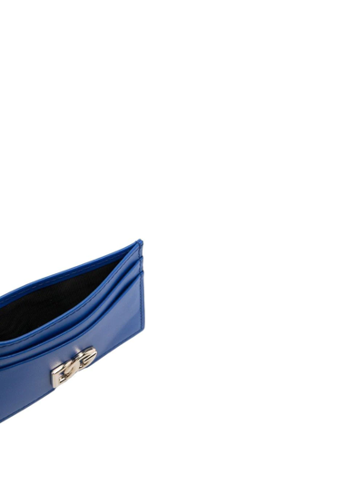 Shop Dolce & Gabbana Logo-letter Leather Cardholder In Blue