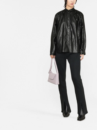 Shop Isabel Marant Étoile Candy Faux-leather Shirt In Black