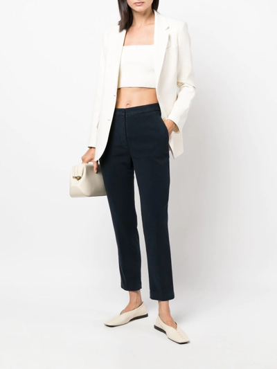 Aspesi Cropped Chino Trousers In Blue