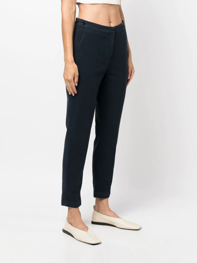 Aspesi Cropped Chino Trousers In Blue