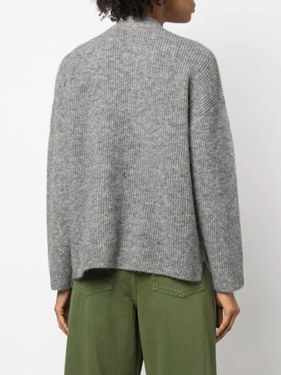 Shop Gestuz Ribbed V-neck Sweater In Grey
