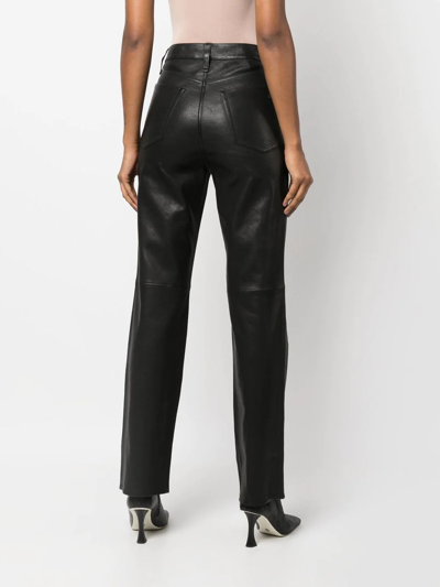 Shop Rag & Bone High-waisted Leather Trousers In Black