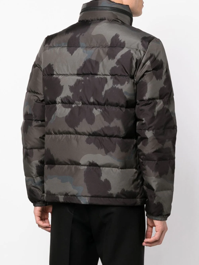 Shop Aspesi Camouflage-print Padded Jacket In Grey