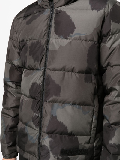 Shop Aspesi Camouflage-print Padded Jacket In Grey