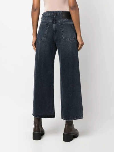Shop Rag & Bone Wide-leg Cropped Jeans In Blue
