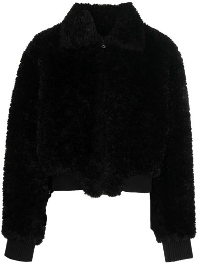 Shop Rag & Bone Zip-up Shearling Jacket In Black