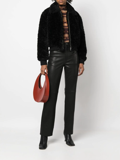 Shop Rag & Bone Zip-up Shearling Jacket In Black