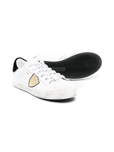 Philippe Model Contrasting Heel-counter Sneakers In White
