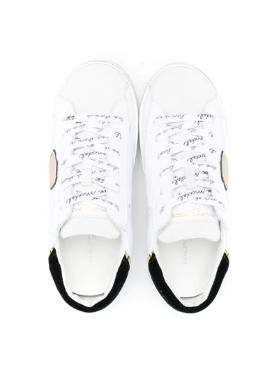 Philippe Model Contrasting Heel-counter Sneakers In White