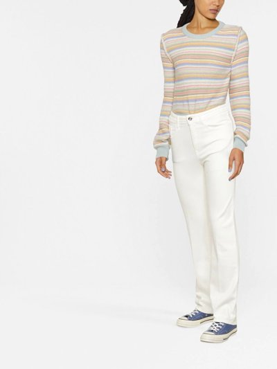 Jacob Cohen High-waisted Straight-leg Jeans In White