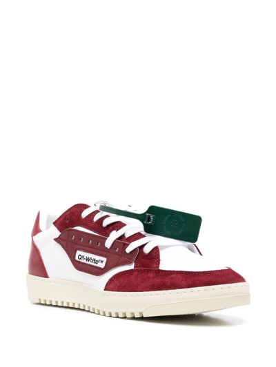 Shop Off-white Panelled Logo-print Lace-up Sneakers In White