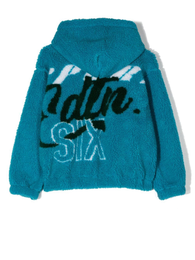 Dsquared2 Logo-print Zip-up Hooded Jacket In Blue