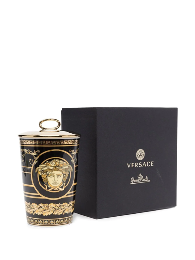 Shop Versace Medusa Logo Candle In Black