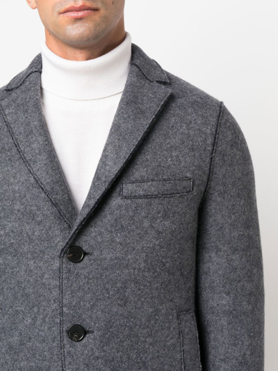 Shop Harris Wharf London Single-breasted Button-fastening Coat In Grey