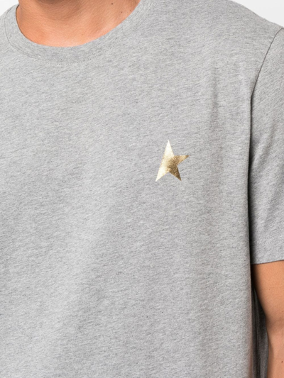 Shop Golden Goose Logo Star-patch Detail T-shirt In Grey