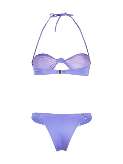 Manokhi Ruched Bikini Set In Purple