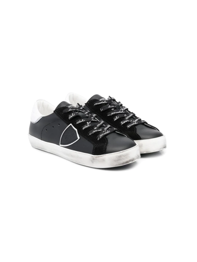 Shop Philippe Model Logo-print Lace-up Sneakers In Black