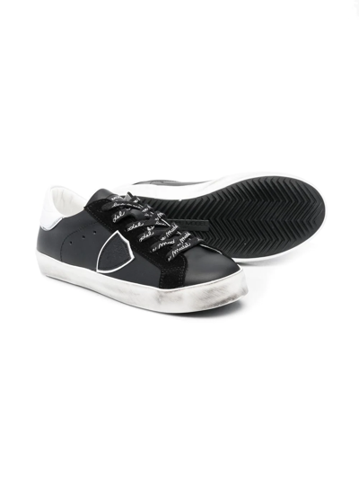 Shop Philippe Model Logo-print Lace-up Sneakers In Black