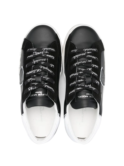 Shop Philippe Model Logo-print Lace-up Sneakers In Black