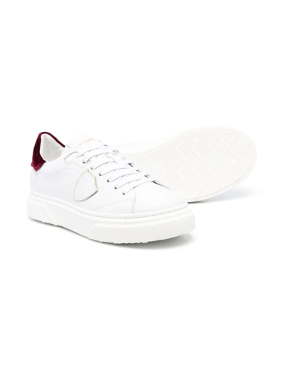 Shop Philippe Model Contrasting Heel-counter Sneakers In White