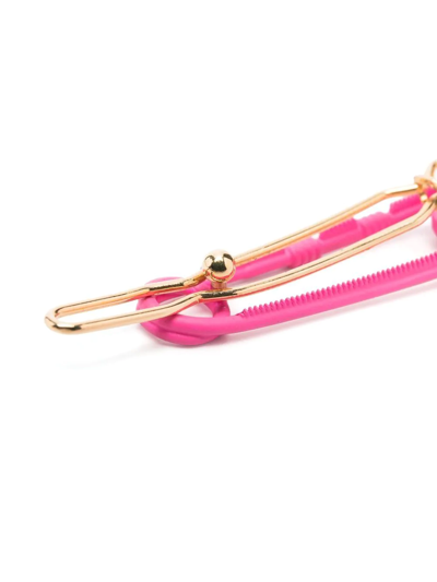 Shop Versace Medusa-embellished Hair Clip In Pink