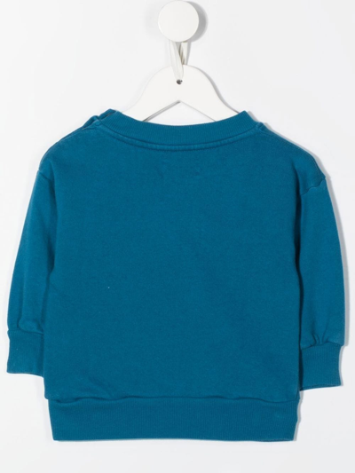 Shop Bobo Choses Distressed-effect Slogan Sweatshirt In Blue