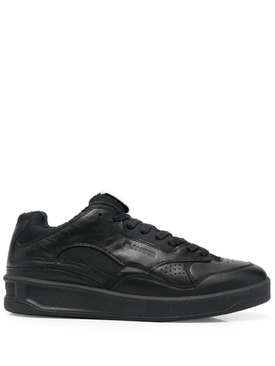 Shop Jil Sander Debossed-logo-print Sneakers In Black