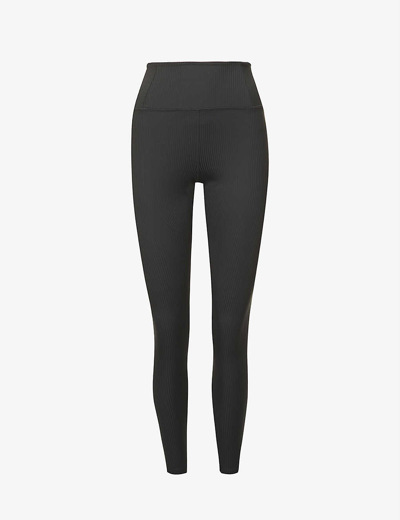 Shop Girlfriend Collective Womens Black High-rise Slim-fit Stretch-woven Leggings