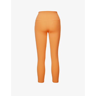 Shop Girlfriend Collective Slim-fit High-rise Stretch-woven Leggings In Orange Zest