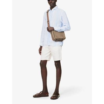 Shop Orlebar Brown Norwich Regular-fit Linen Shorts In White Sand