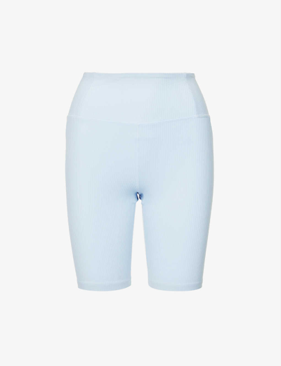 Shop Girlfriend Collective High-rise Stretch-woven Cycling Shorts In Bluebell