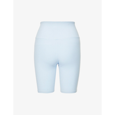 Shop Girlfriend Collective High-rise Stretch-woven Cycling Shorts In Bluebell