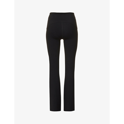 Shop Spanx Active Women's Very Black Booty Boost Flared-leg High-rise Stretch-woven Leggings