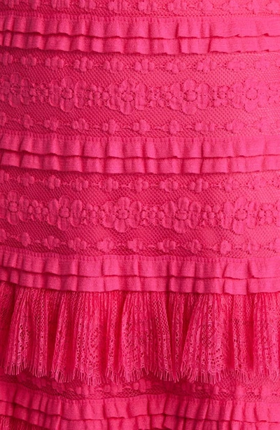 Shop Sho By Tadashi Shoji Pucker Lace Fit & Flare Cocktail Dress In Wild Pink