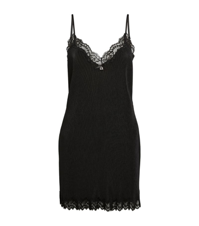 Shop Alexander Wang Lace-trim Slip Dress In Black