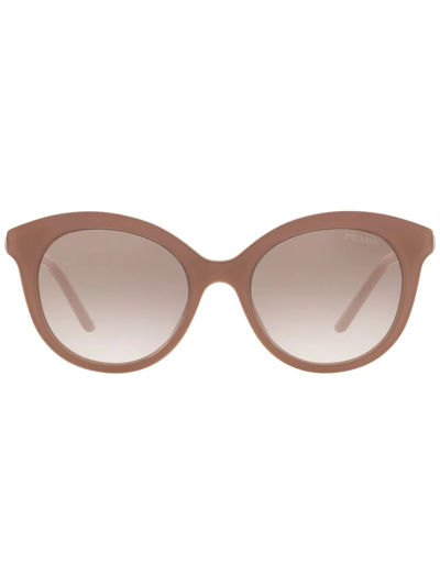 Shop Prada Pr 02ys Round-shape Sunglasses In Braun